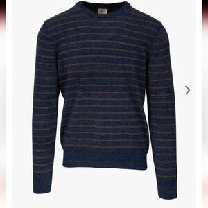 Faherty Brand Sconset Chestnut Striped Crewneck Pullover